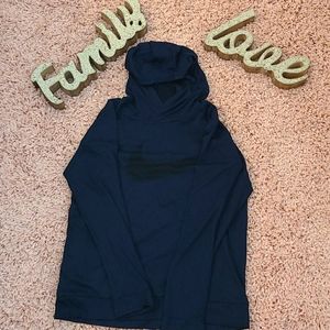 Nike long sleeved navy hooded t-shirt